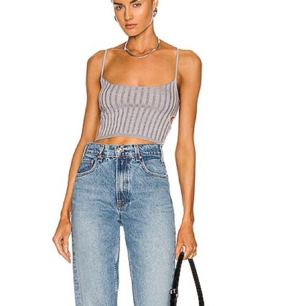 NWT - John Elliott Reveal Silk Cashmere Rib Cami in Size S / Heather Grey